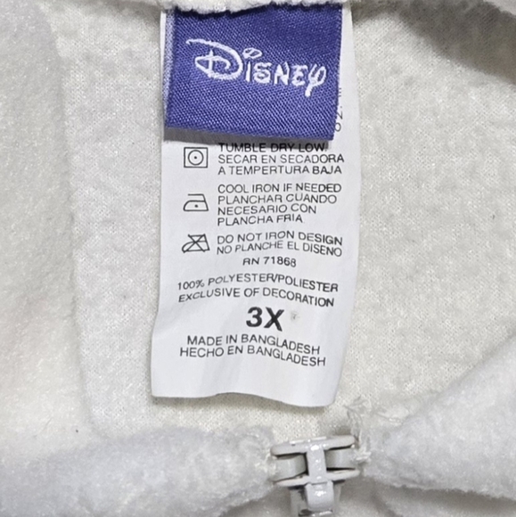 Disney Cream Eeyore Hoodie Sz Womens 3X Soft Fleece Embroidered Cartoon - Picture 3 of 5